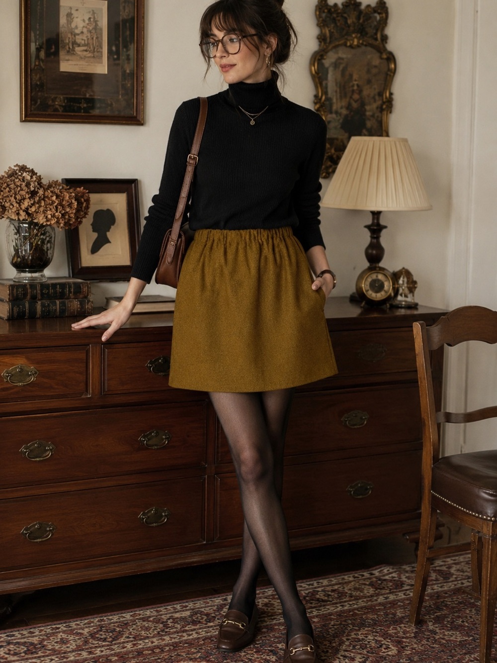 JOE FRESH brand wool skirt Dark Academia